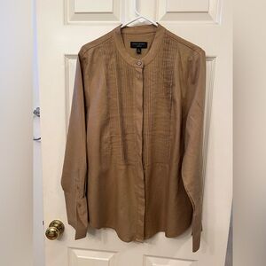 Banana Republic Tan Linen Blend Dress Shirt